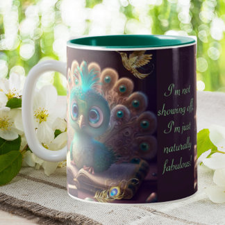 Tasse 2 Couleurs Cute Peacock Funny Naturellement Fabuleux Devis Pe