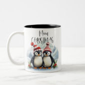 Tasse 2 Couleurs Cute Penguin /Joyeux Noël (Gauche)