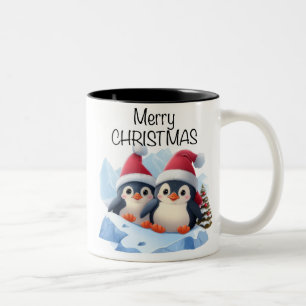 Tasse 2 Couleurs Cute Penguin /Joyeux Noël