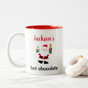 Tasse 2 Couleurs Cute Père Noël Personnalisé Enfants Noël Chaud cac