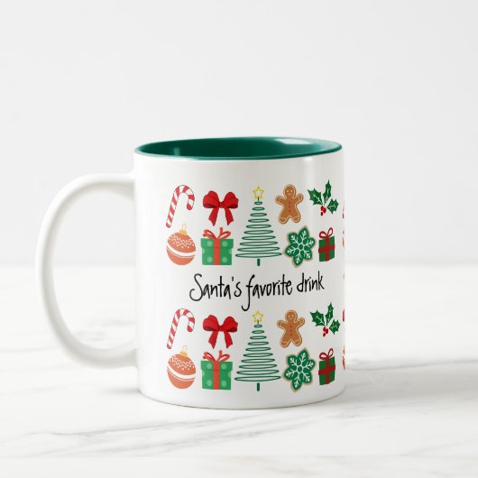Tasse 2 Couleurs Cute Personalized Christmas (Gauche)