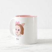 Tasse 2 Couleurs Cute Piglet Cartoon & Calligraphy (Devant gauche)