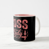 Tasse 2 Couleurs Cute Pink Boss Lady Design (Devant droit)