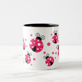 Tasse 2 Couleurs Cute Pink Labybirds and Flowers (Centre)