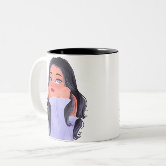 Tasse 2 Couleurs Cute Pose Musique (Devant gauche)