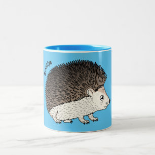 Tasse 2 Couleurs Cute prickly hedgehog cartoon