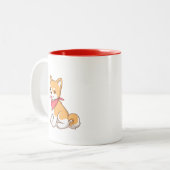 Tasse 2 Couleurs Cute Puppy Dog Shiba Inu (Devant gauche)