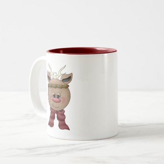 Tasse 2 Couleurs Cute Reindeer (Devant gauche)