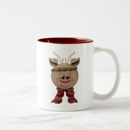 Tasse 2 Couleurs Cute Reindeer (Droit)