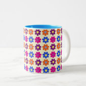 Tasse 2 Couleurs Cute Retro Penny Flower Pattern (Devant droit)