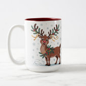 Tasse 2 Couleurs Cute Rudolph with Gold Accents (Gauche)