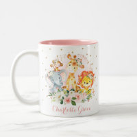 Cute Safari Animaux Aquarelle Couleur Rose florale