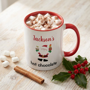 Tasse 2 Couleurs Cute Santa personnalisé Enfants Noël Chocolat Chau