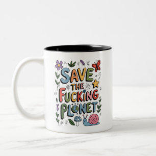 Tasse 2 Couleurs Cute Save Planet De l'environnement Ecowarrier