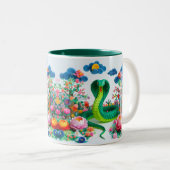 Tasse 2 Couleurs Cute serpent du Nouvel An chinois 2025 2TM4 (Devant droit)