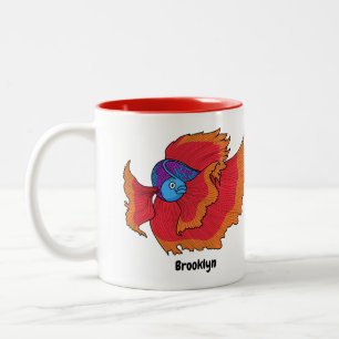 Tasse 2 Couleurs Cute Siamese combat poisson betta dessin