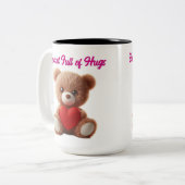 Tasse 2 Couleurs Cute Teddy Bear Valentine (Devant gauche)