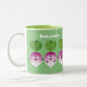 Tasse 2 Couleurs Cute turnip légumes trio chanter dessin animé