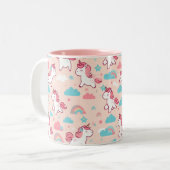 Tasse 2 Couleurs Cute Unicorn Motif (Devant gauche)