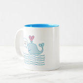 Tasse 2 Couleurs Cute Whale Ajouter votre texte pour personnaliser (Devant gauche)