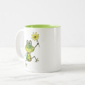 Tasse 2 Couleurs Cute Whimsical Happy Frog (Devant gauche)