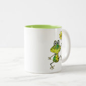 Tasse 2 Couleurs Cute Whimsical Happy Frog (Devant droit)