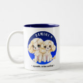 Tasse 2 Couleurs Cute Zodiac Gemini Chien bleu étoile Aquarelle (Gauche)