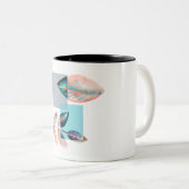 Tasse 2 Couleurs Cyan Red Leaf (Devant droit)