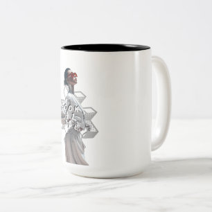 Tasse 2 Couleurs Cyborg élégant en mode futuriste blanc