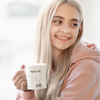 Tasse 2 Couleurs Cycling Life, gratuit comme un oiseau personnalisa