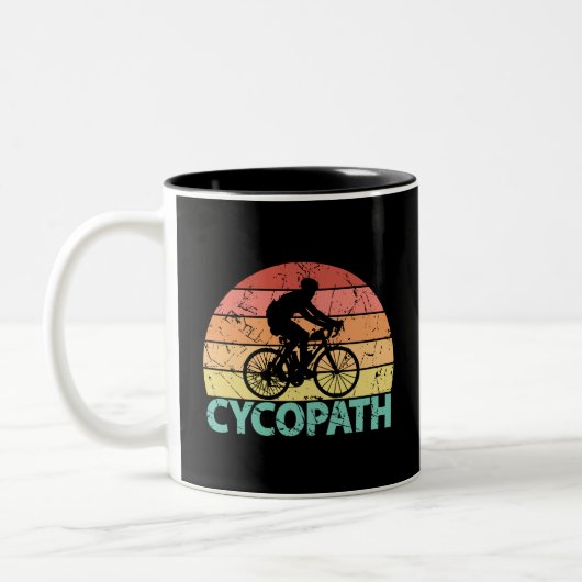 Tasse 2 Couleurs Cyclisme amusant Cycopath (Gauche)