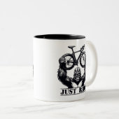 Tasse 2 Couleurs Cyclisme Juste Ride Gorilla (Devant droit)