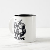 Tasse 2 Couleurs Cyclisme Juste Ride Gorilla (Devant gauche)