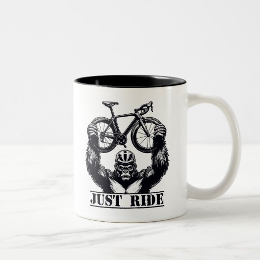 Tasse 2 Couleurs Cyclisme Juste Ride Gorilla (Droit)