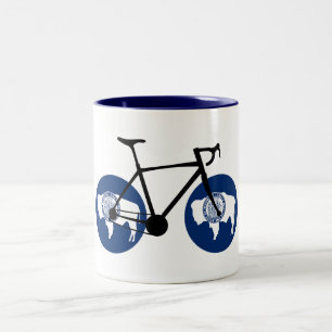 Tasse 2 Couleurs Cyclisme sous le drapeau du Wyoming