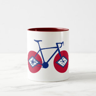 Tasse 2 Couleurs Cyclisme sur le drapeau de l'Arkansas