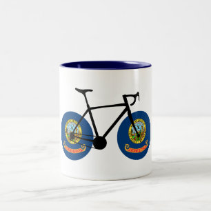 Tasse 2 Couleurs Cyclisme sur le drapeau de l'Idaho