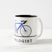Tasse 2 Couleurs Cyclisme with blue bicycle (Devant droit)