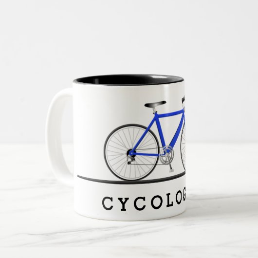 Tasse 2 Couleurs Cyclisme with blue bicycle (Devant gauche)