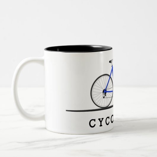 Tasse 2 Couleurs Cyclisme with blue bicycle (Gauche)