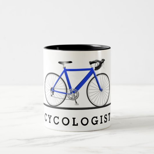 Tasse 2 Couleurs Cyclisme with blue bicycle (Centre)