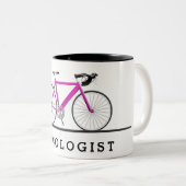Tasse 2 Couleurs Cyclisme with pink bicycle (Devant droit)