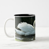 Tasse 2 Couleurs Cygne blanc avec poules (Gauche)