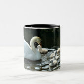 Tasse 2 Couleurs Cygne blanc avec poules (Centre)