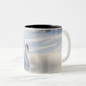 Tasse 2 Couleurs Cygne dans la neige belle (Devant droit)