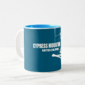 Tasse 2 Couleurs Cypress Mountain Colombie-Britannique Skier (Devant gauche)