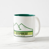 Tasse 2 Couleurs Cypress Parc provincial Green Stripes (Devant droit)