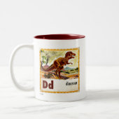 Tasse 2 Couleurs D est pour Dinosaur (Gauche)