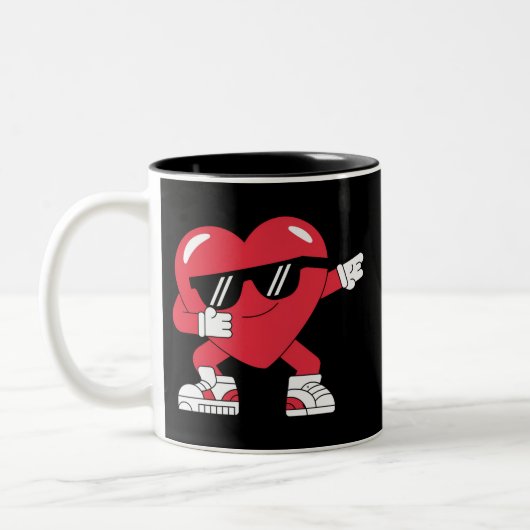 Tasse 2 Couleurs Dabbing Coeur drôle Cadeaux Valentines Jour (Gauche)