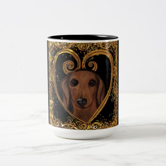 TASSE 2 COULEURS DACHSHUND (Centre)